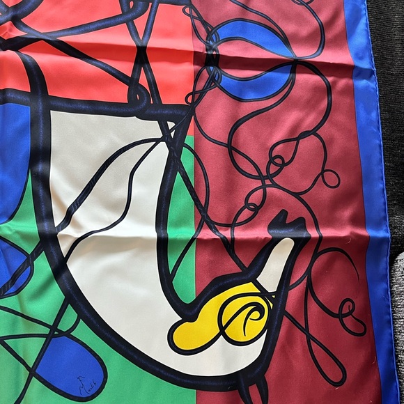 Hermès Scarf Carre 90cm Coup de Fouet 100% Silk Red Green Blue Multi R7019 - Picture 6 of 9